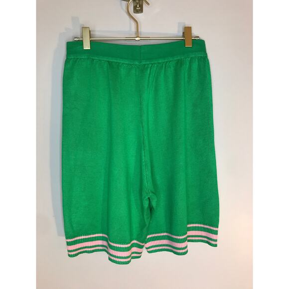 Ivy Storehouse Sweater Knit Shorts L Green Pink Stripes AKA - Picture 4 of 5